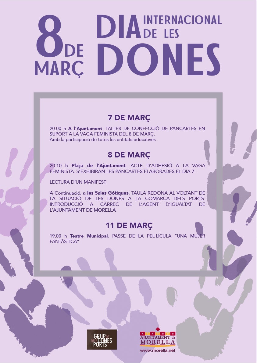 Morella organiza actividades durante la semana con motivo del Día Internacional de las Mujeres Morella organiza actividades durante la semana con motivo del Día Internacional de las Mujeres