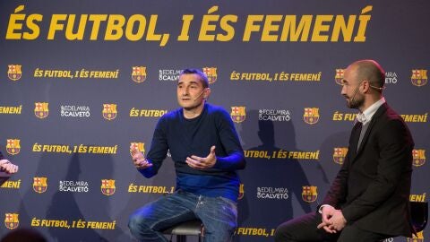 Ernesto Valverde, durante la jornada monogr&aacute;fica dedicada al deporte femenino