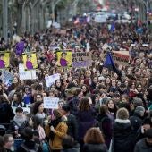 Manifestación feminista por la huelga del 8M de 2018 en España