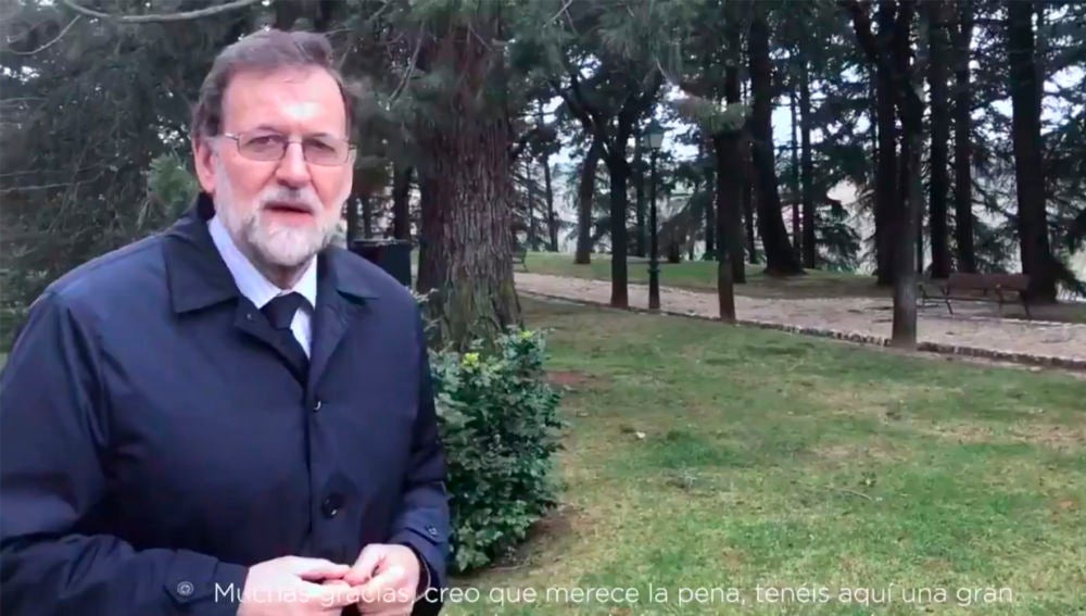 Imagen del primer videoblog de Rajoy