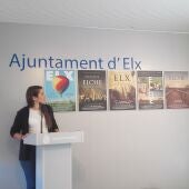 Mireia Mollà, concejala de Turismo de Elche, presentando la campaña de promoción de la ciudad para 2018