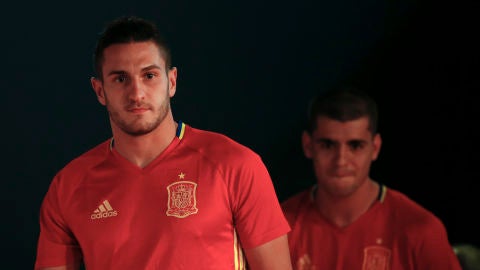Koke, con Morata en segundo plano