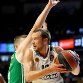Lekavicius entra a canasta ante la defensa de Nedovic Lekavicius entra a canasta ante la defensa de Nedovic