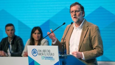 El presidente del Partido Popular Mariano Rajoy, durante su intervenci&oacute;n en el XVII Congreso extraordinario del PP 
