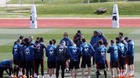 Entrenamiento de la Selecci&oacute;n espa&ntilde;ola de f&uacute;tbol