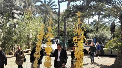 Palmas Blancas de Domingo de Ramos que el Ayuntamiento de Elche regala a distintas personalidades 
