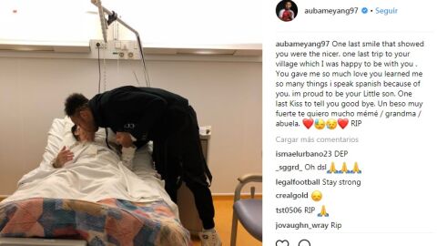 El mensaje de Aubameyang en redes