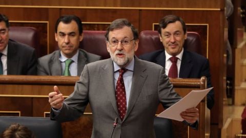 Mariano Rajoy al inicio de la sesi&oacute;n celebrada en el Congreso. 