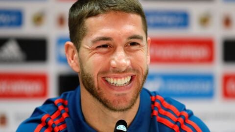 Sergio Ramos en rueda de prensa en Alemania