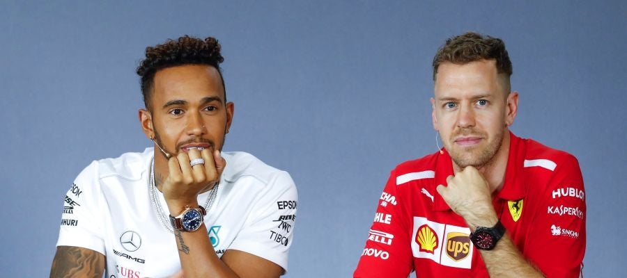 Sebastian Vettel y Lewis Hamilton Sebastian Vettel y Lewis Hamilton