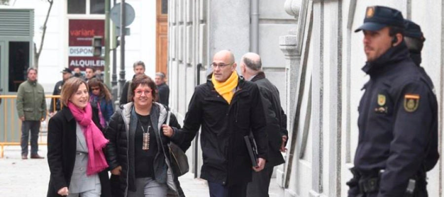 Forcadell, Bassa y Romeva a su llegada al Supremo Forcadell, Bassa y Romeva a su llegada al Supremo