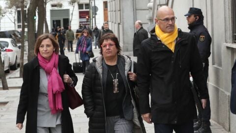 Forcadell, Bassa y Romeva a su llegada al Supremo