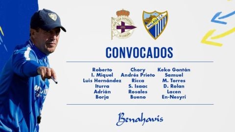 Convocatoria de Jose Gonz&aacute;lez para el encuentro del Deportivo - M&aacute;laga