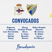 Convocatoria de Jose González para el encuentro del Deportivo - Málaga