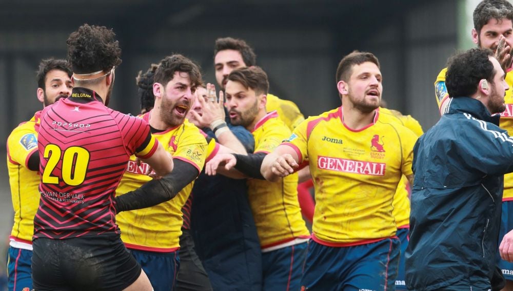 Momento del España - Bélgica de rugby