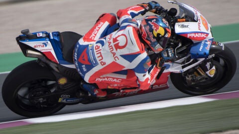 Miller, a bordo de su moto durante la carrera