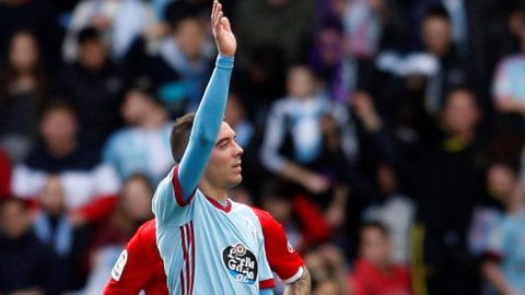 Iago Aspas celebra un gol ante el Sevilla