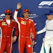 Raikkonen, Vettel y Bottas