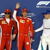 Raikkonen, Vettel y Bottas Raikkonen, Vettel y Bottas
