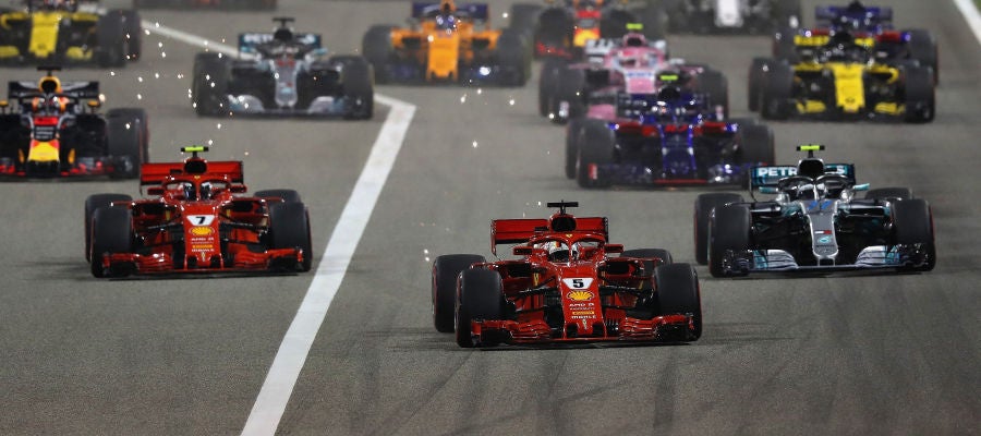 Momento de la salida en el GP de Baréin Momento de la salida en el GP de Baréin