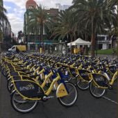 Nuevas bicicletas públicas de Las Palmas de Gran Canaria presentadas el 8 de abril de 2018