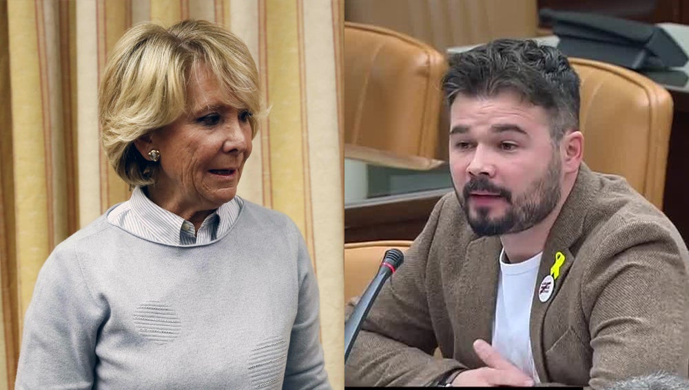 Tenso rifirrafe entre Esperanza Aguirre y Gabriel Rufián a cuenta de los CDR Tenso rifirrafe entre Esperanza Aguirre y Gabriel Rufián a cuenta de los CDR