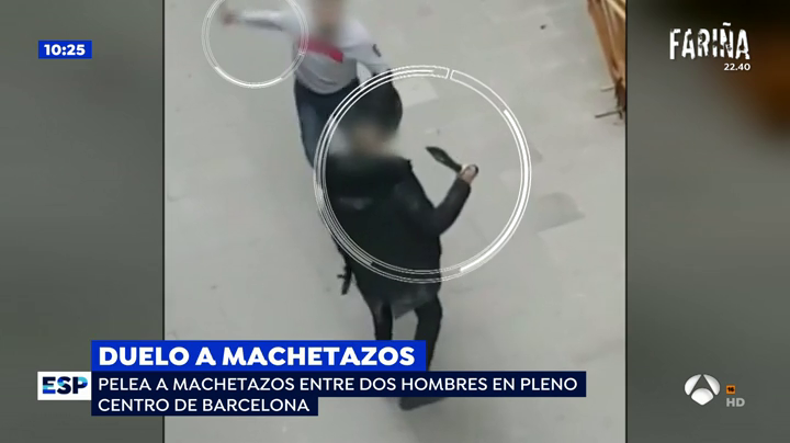 Dos detenidos por pelearse a machetazos y navajazos en Barcelona Dos detenidos por pelearse a machetazos y navajazos en Barcelona
