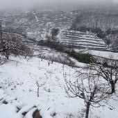  Vista del Valle del Jerte cacereño cubierto de nieve