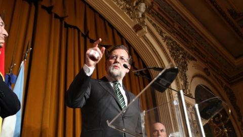 Mariano Rajoy en un acto en Argentina