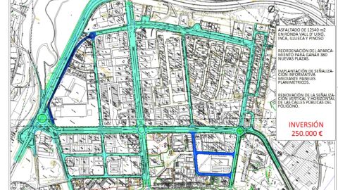 Plano con las zonas en las que se va a actuar en el pol&iacute;gono industrial de Carr&uacute;s de Elche