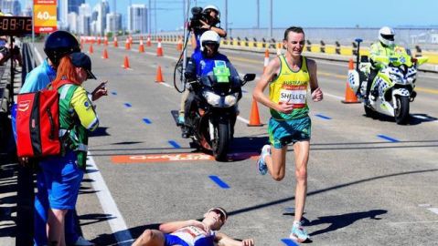 Dura imagen de la marat&oacute;n de Australia. 
