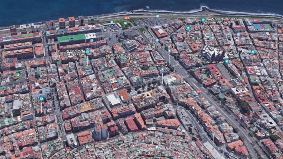 Desembocadura del barranco de Guniguada en Las Palmas de Gran Canaria