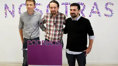 Íñigo Errejón, Pablo Iglesias y Ramón Espinar Íñigo Errejón, Pablo Iglesias y Ramón Espinar