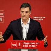 Pedro Sánchez en rueda de prensa