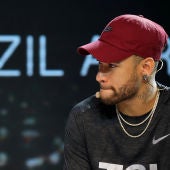 Neymar, durante un acto
