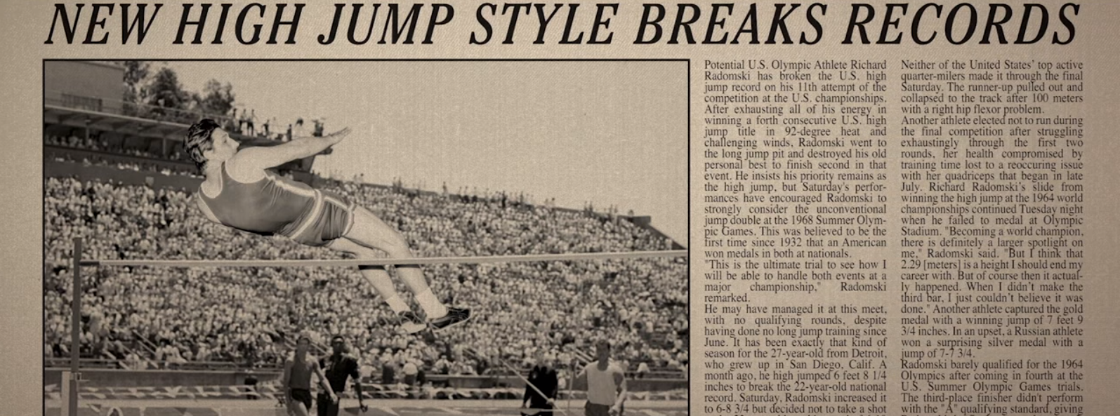 Avicii y el deporte: su videoclip basado en la historia del saltador Dick Fosbury Avicii y el deporte: su videoclip basado en la historia del saltador Dick Fosbury