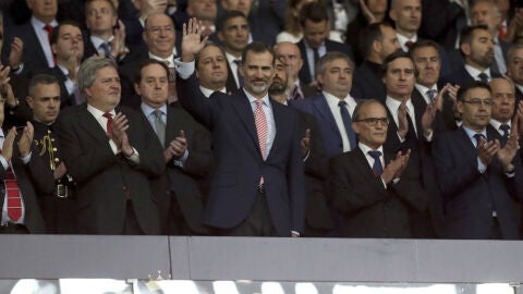 Felipe VI, en el palco del Wanda Metropolitano