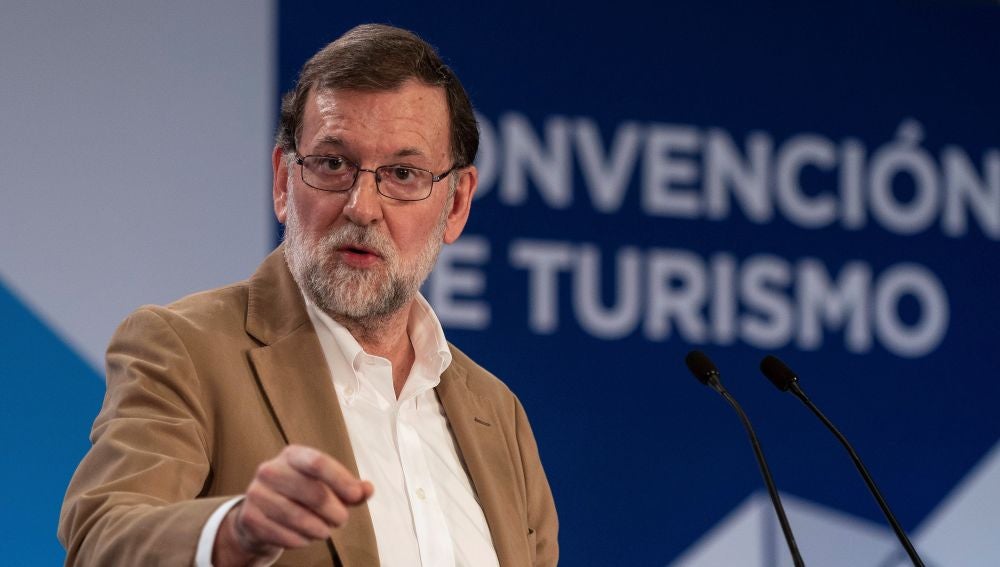 El presidente del Gobierno, Mariano Rajoy, durante su intervención