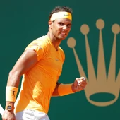 Nadal celebra un punto contra Nishikori Nadal celebra un punto contra Nishikori