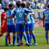 El Málaga celebra un gol
