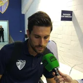 El centrocampista del Málaga, Adrián González. El centrocampista del Málaga, Adrián González.