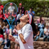 Muguruza celebra una victoria Muguruza celebra una victoria