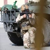 Soldados tras un ataque en Kabul (Afganistán)