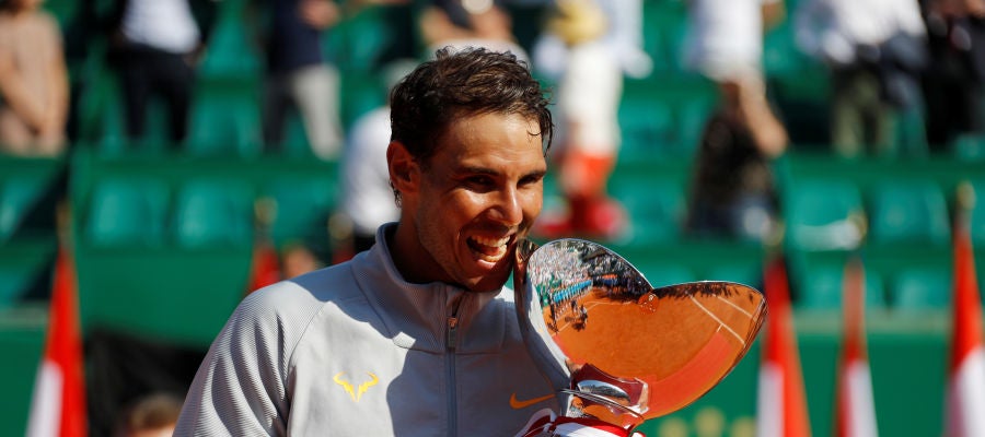 Rafa Nadal celebrando el título de Montecarlo Rafa Nadal celebrando el título de Montecarlo
