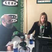 Pablo Fernández y Ricardo López de Podemos hoy en Palencia en la Onda