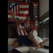 Los hijos de Simeone celebran el empate del Atlético