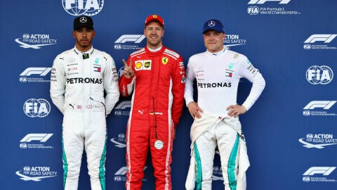 Hamilton, Vettel y Bottas