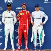 Hamilton, Vettel y Bottas Hamilton, Vettel y Bottas
