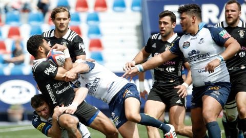 Jugadores del VRAC y El Salvador, durante la final de Copa de rugby