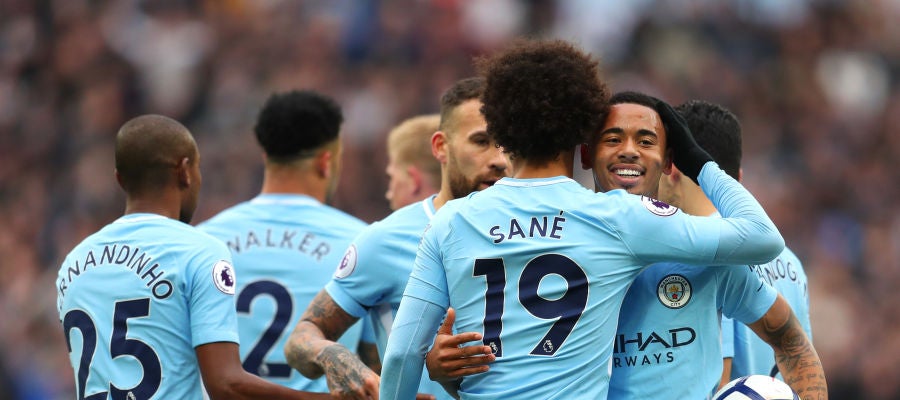 El Manchester City celebrando un gol El Manchester City celebrando un gol